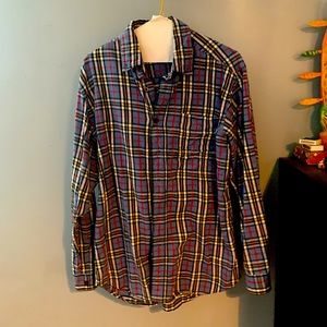 LL Bean Plaid Flannel Button-down Mens Shirt (M)